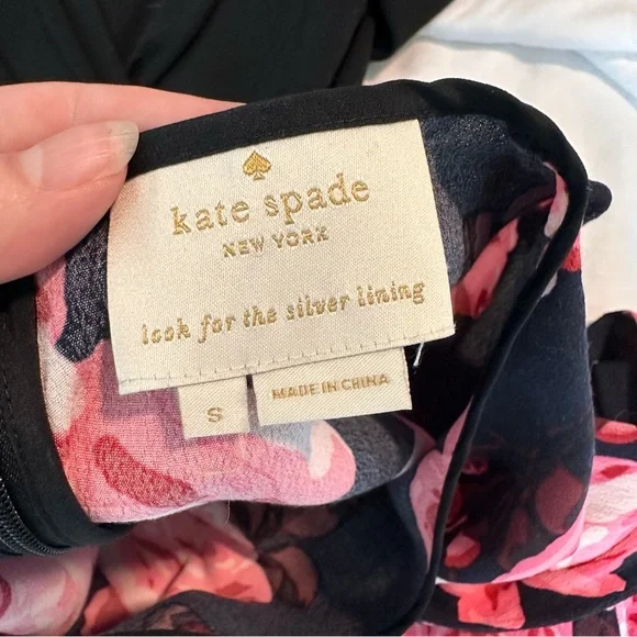 Kate Spade Rosa Ruffle Mini Shift Dress Small Pink Rambling Roses Wedding Guest - Picture 4 of 4